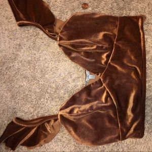 Velvet crop top gold